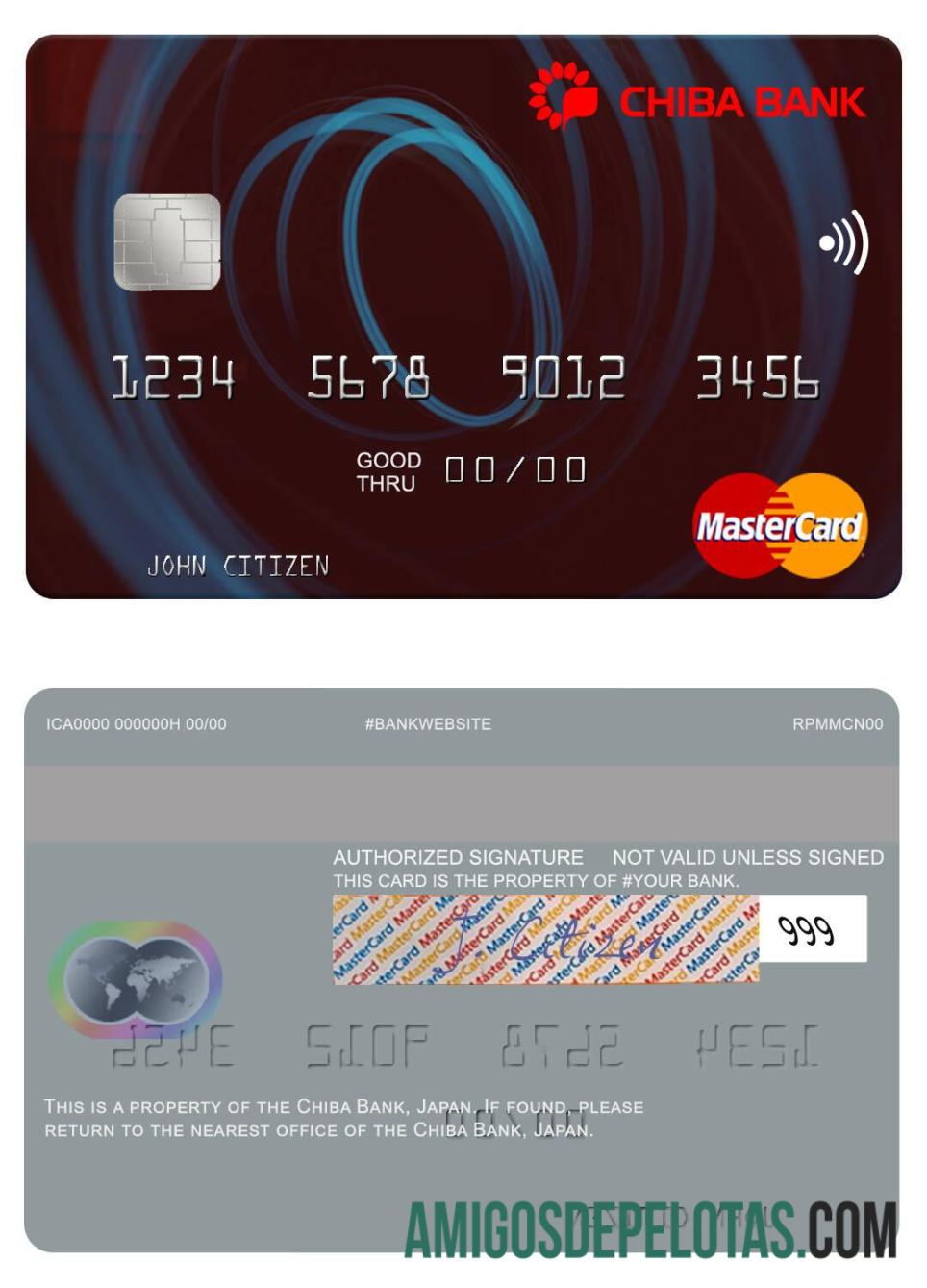 Japan Chiba Bank Mastercard template